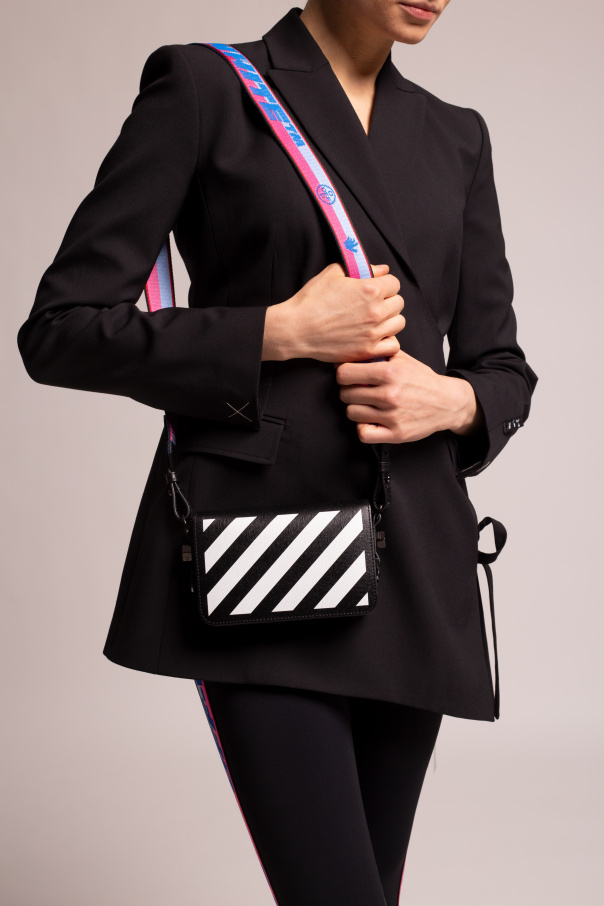 Black diag discount mini flap bag